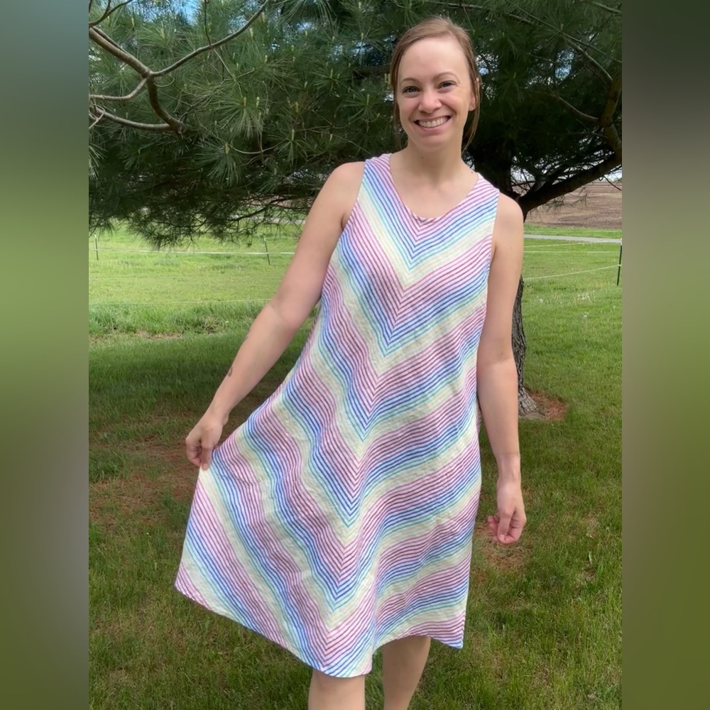 Rainbow Linen Dress